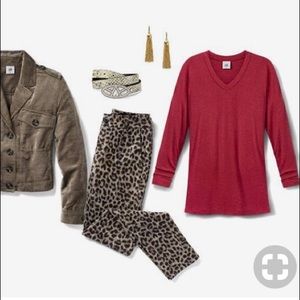 Red CAbi Serenity long sleeve tee